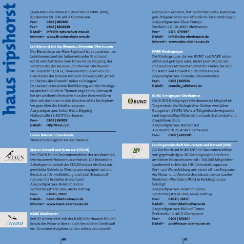 Haus Ripshorst Programm 2012 - Metropole Ruhr