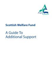 Scottish Welfare Fund - A Guide to Additional Support - Angus Council