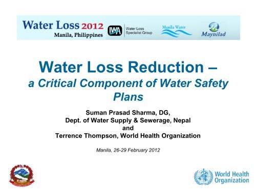 Water Loss Reduction â a Critical Component of ... - Iwa-waterloss.org