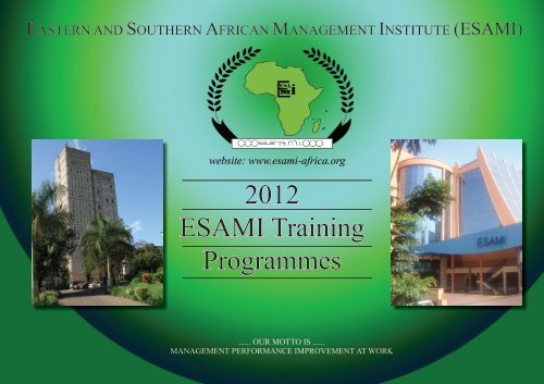 Training Calendar 2012 - Eastern and Southern African ...