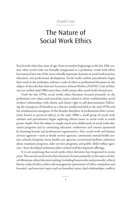 The Nature of Social Work Ethics - National Association of Social ...