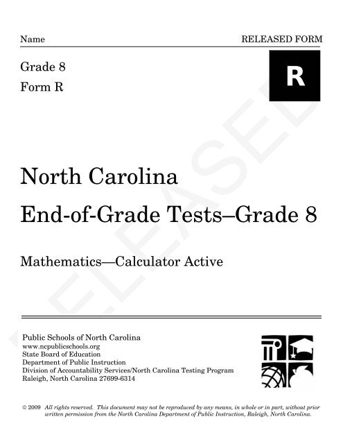 North Carolina End-of-Grade TestsâGrade 8 - Public Schools of ...
