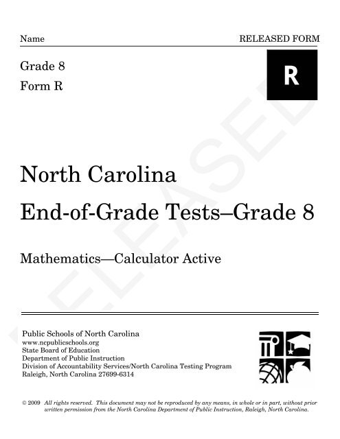 North Carolina End-of-Grade TestsâGrade 8 - Public Schools of ...