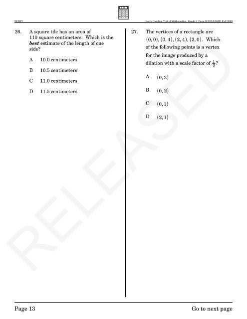 North Carolina End-of-Grade TestsâGrade 8 - Public Schools of ...