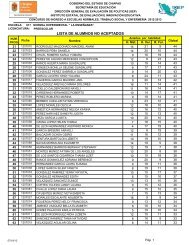 lista de alumnos no aceptados - SecretarÃ­a de EducaciÃ³n del Estado ...