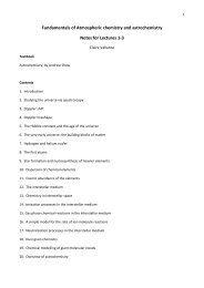 Astrochemistry lecture notes - Claire Vallance