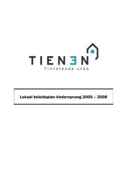 Lokaal beleidsplan kinderopvang 2005 – 2008 - Tienen