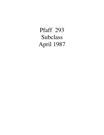 Pfaff 293 Subclass 4-87