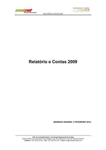 Relatório de Contas 2009 - Compete - Qren