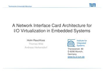 A Network Interface Card Architecture for I/O - IBM Haifa Labs