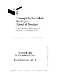 Vorlesungsverzeichnis - Theologische Hochschule Reutlingen