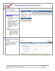 Tracking Shipments from Activant