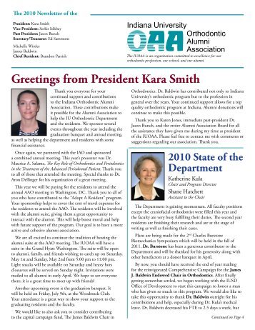 Greetings from President Kara Smith - IUPUI Alumni Relations