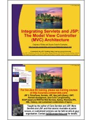 Integrating Servlets and JSP: The Model View Controller - Java ...