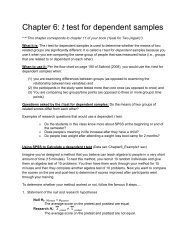 Chapter 6: t test for dependent samples - Heather Lench, Ph.D.