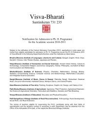 Admission to Ph.D. Programme 2010-11 - Visva-Bharati