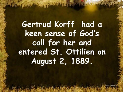 Mother Birgitta Korff â âfoundressâ of foundress of Tutzing
