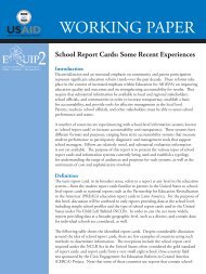 School Report Cards: Some Recent Experiences - Education Policy ...