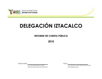informe de cuenta pÃºblica 2010 - DelegaciÃ³n Iztacalco