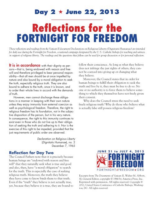 Fortnight For Freedom - Diocese of Springfield in Illinois
