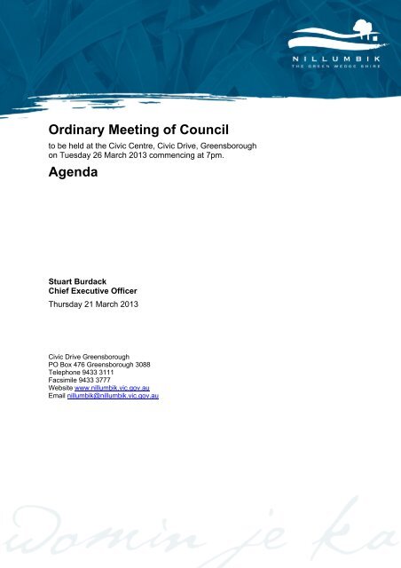 26 March 2013 - Nillumbik Shire Council