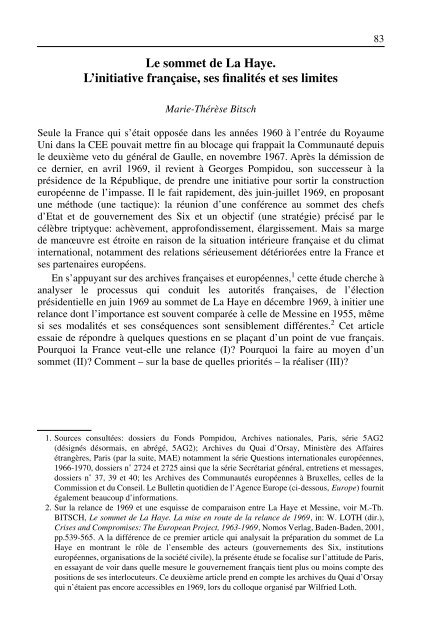 journal of european integration history revue d'histoire de l ...