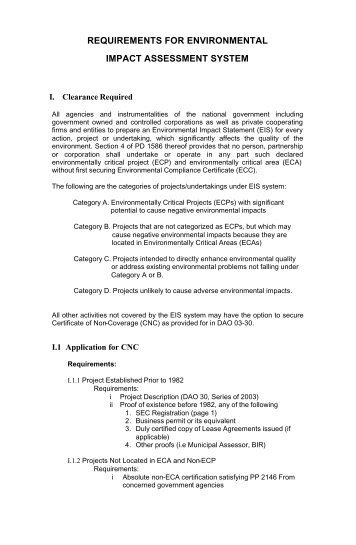 requirements for environmental impact assessment system