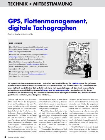 GPS, Flottenmanagement, digitale Tachographen