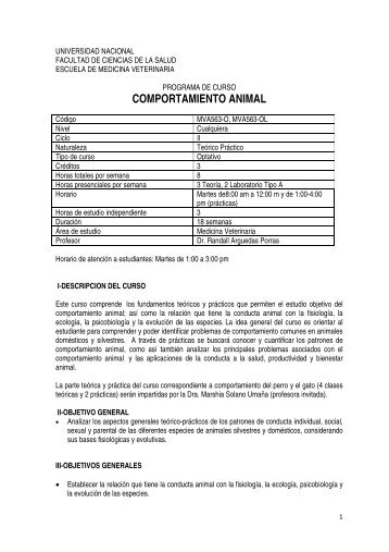 COMPORTAMIENTO ANIMAL - Escuela de Medicina Veterinaria ...