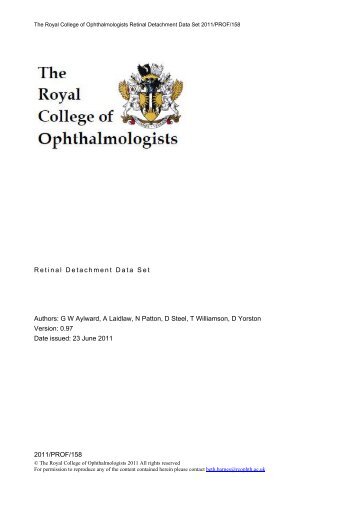 Retinal Detachment Data Set - The Royal College of Ophthalmologists
