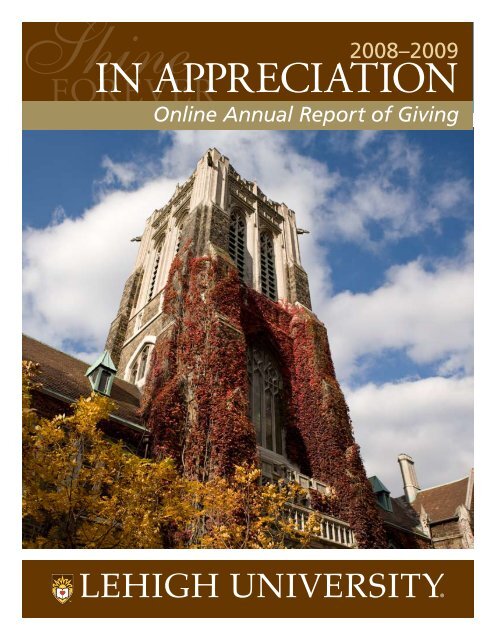 ANNUAL REPORT OF GIVING 2008–2009 - Lehigh University