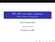 NFA, DFA, and regular expressions - 204213 Theory of Computation