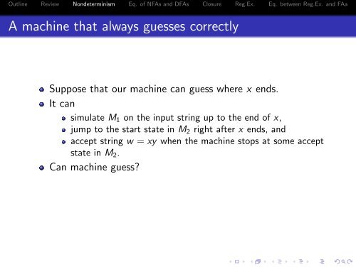 NFA, DFA, and regular expressions - 204213 Theory of Computation