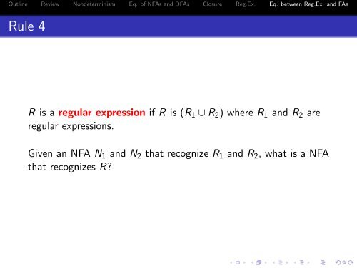 NFA, DFA, and regular expressions - 204213 Theory of Computation