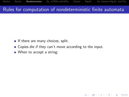 NFA, DFA, and regular expressions - 204213 Theory of Computation