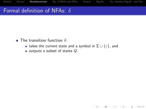 NFA, DFA, and regular expressions - 204213 Theory of Computation