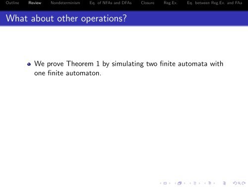 NFA, DFA, and regular expressions - 204213 Theory of Computation