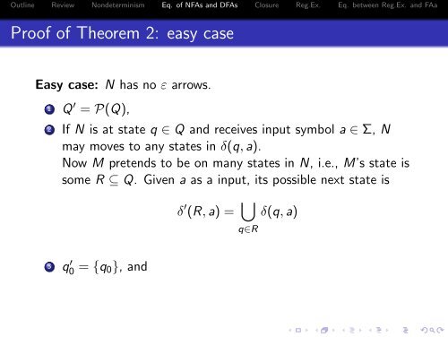 NFA, DFA, and regular expressions - 204213 Theory of Computation