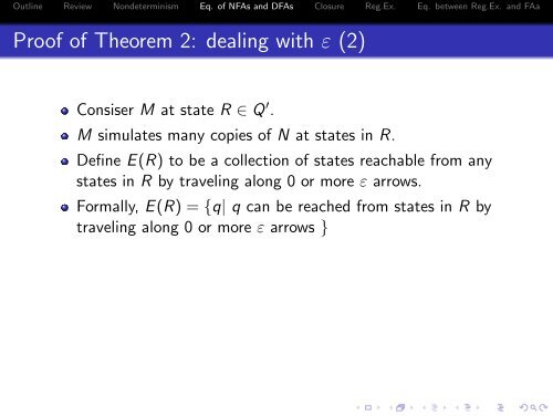 NFA, DFA, and regular expressions - 204213 Theory of Computation