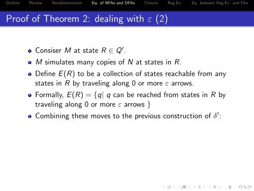 NFA, DFA, and regular expressions - 204213 Theory of Computation