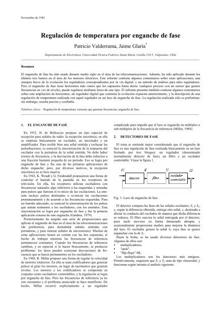 RegulaciÃ³n de temperatura por enganche de fase - Universidad ...