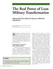The Real Power of Lean Military Transformation - Association for ...