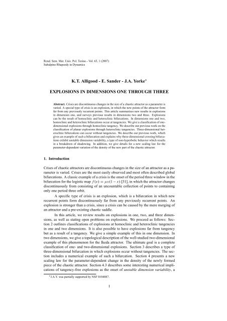 RENDICONTI DEL SEMINARIO MATEMATICO