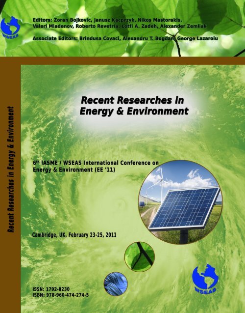 RECENT RESEARCHES in ENERGY & ENVIRONMENT ... - Wseas.us