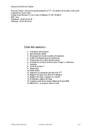 Annexes au bilan : documents, outils, grilles d'Ã©valuation...