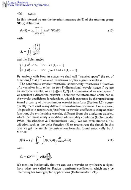 wavelet transforms and their applications to turbulence - Wavelets ...