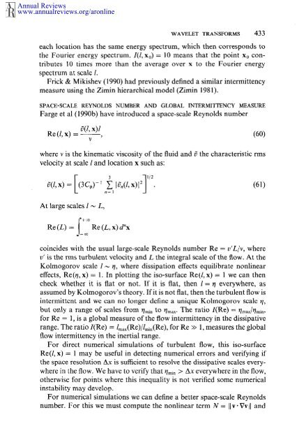 wavelet transforms and their applications to turbulence - Wavelets ...