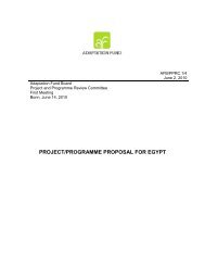 PROJECT/PROGRAMME PROPOSAL FOR EGYPT - Adaptation Fund