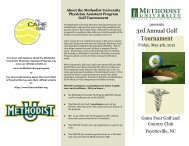 3rd Annual Golf Tournament - Methodist University