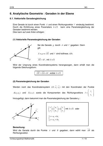 Analytische Geometrie Geraden